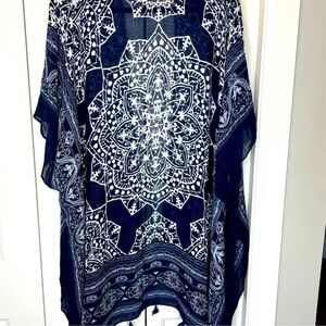 Lovestitch Navy and White Mandala Kimono